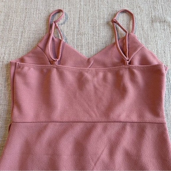 SHEIN Dusty Rose Strap Mini Dress Pink Stretch Textured Women’s Junior’s 8/10 - Picture 6 of 11